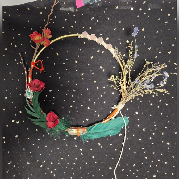 Crystal Seasons Floral Hoop Wreath - Picture 4 of 8